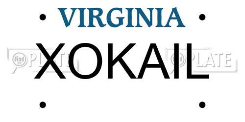 XOKAIL Virginia License Plate