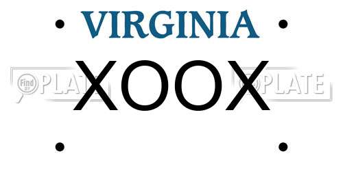 XOOX Virginia License Plate