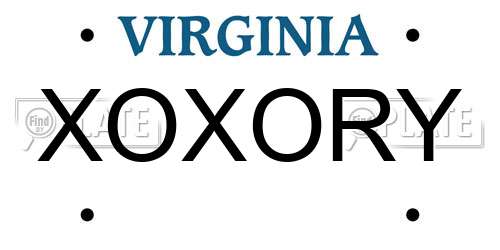 XOXORY Virginia License Plate