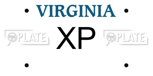XP Virginia License Plate
