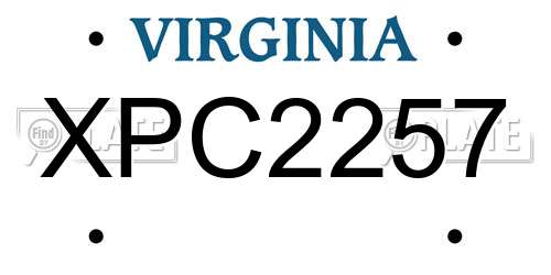 XPC2257 Virginia License Plate