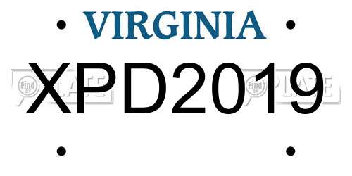 XPD2019 Virginia License Plate