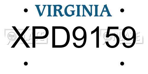 XPD9159 Virginia License Plate
