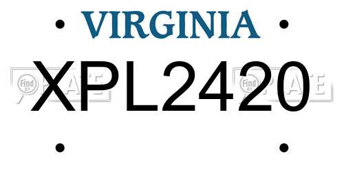 XPL2420 Virginia License Plate