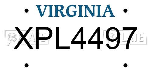 XPL4497 Virginia License Plate