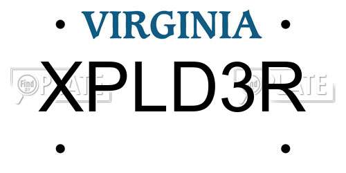 XPLD3R Virginia License Plate