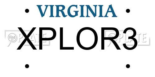 XPLOR3 Virginia License Plate