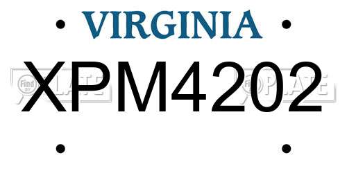 XPM4202 Virginia License Plate