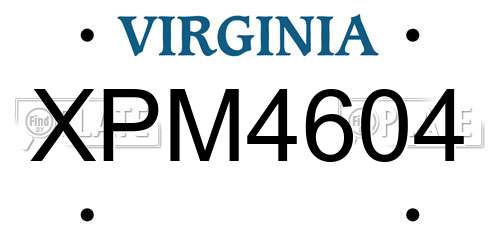 XPM4604 Virginia License Plate