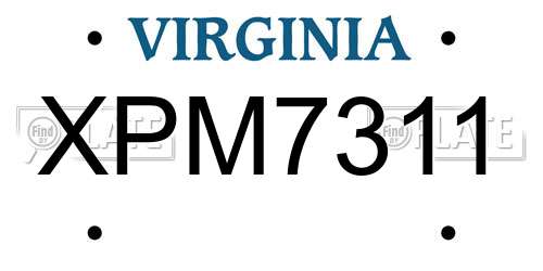 XPM7311 Virginia License Plate