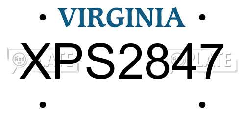 XPS2847 Virginia License Plate