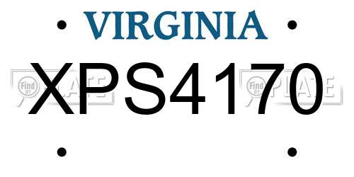 XPS4170 Virginia License Plate