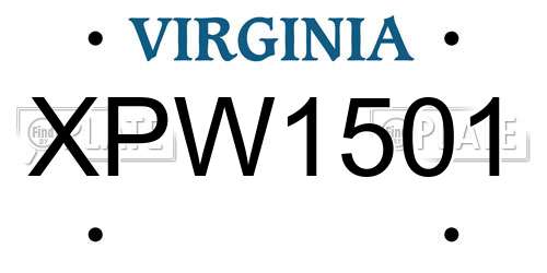 XPW1501 Virginia License Plate
