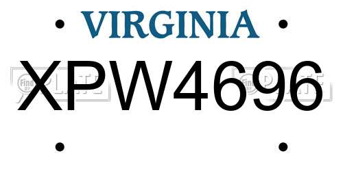 XPW4696 Virginia License Plate