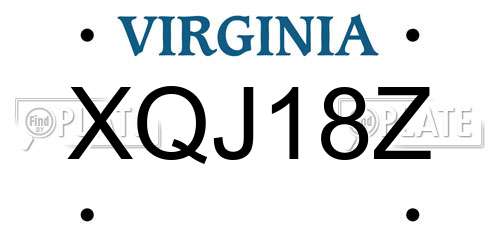 XQJ18Z Virginia License Plate