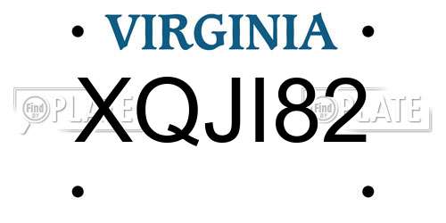 XQJI82 Virginia License Plate