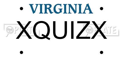 XQUIZX Virginia License Plate