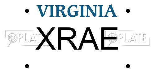 XRAE Virginia License Plate