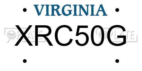 XRC50G Virginia License Plate