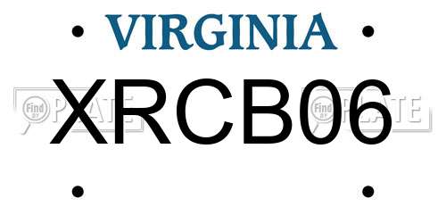 XRCB06 Virginia License Plate
