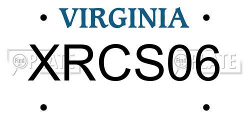 XRCS06 Virginia License Plate