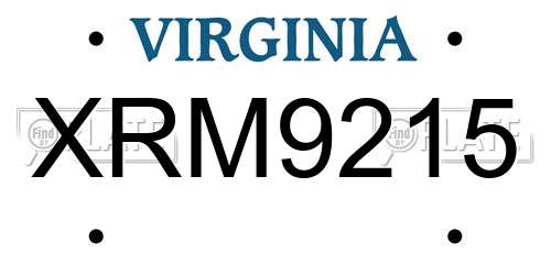 XRM9215 Virginia License Plate