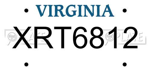 XRT6812 Virginia License Plate
