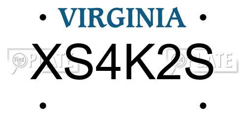 XS4K2S Virginia License Plate