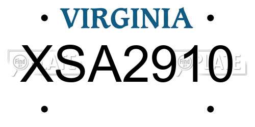 XSA2910 Virginia License Plate