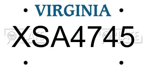 XSA4745 Virginia License Plate