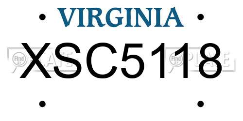 XSC5118 Virginia License Plate