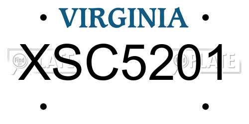 XSC5201 Virginia License Plate