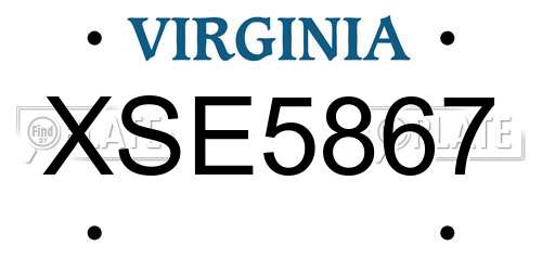 XSE5867 Virginia License Plate