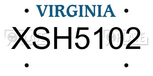XSH5102 Virginia License Plate