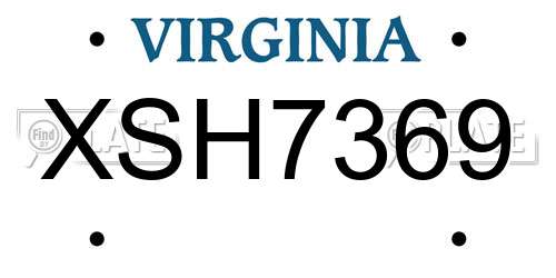 XSH7369 Virginia License Plate
