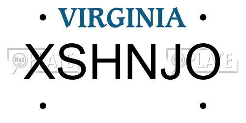 XSHNJO Virginia License Plate