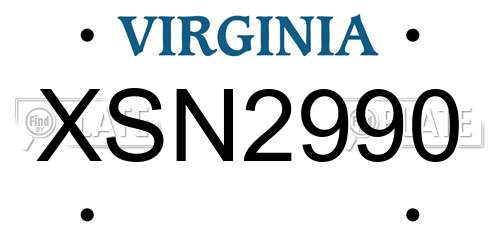 XSN2990 Virginia License Plate