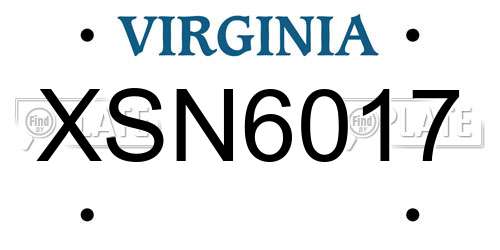 XSN6017 Virginia License Plate