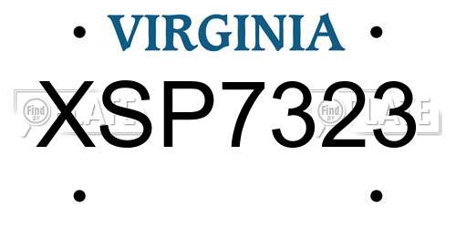 XSP7323 Virginia License Plate