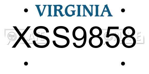 XSS9858 Virginia License Plate