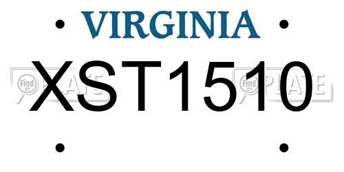 XST1510 Virginia License Plate