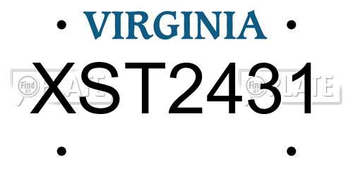 XST2431 Virginia License Plate