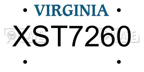XST7260 Virginia License Plate