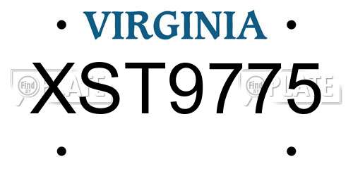 XST9775 Virginia License Plate
