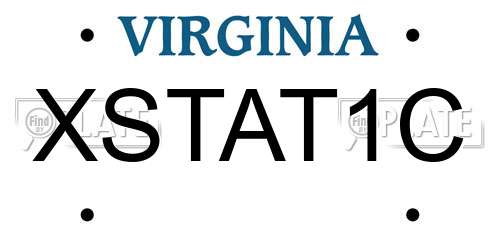 XSTAT1C Virginia License Plate