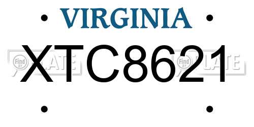 XTC8621 Virginia License Plate