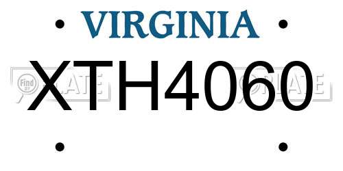 XTH4060 Virginia License Plate