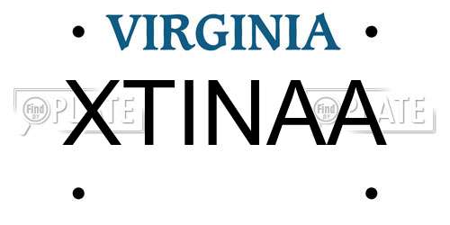 XTINAA Virginia License Plate