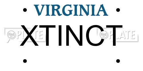 XTINCT Virginia License Plate