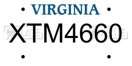 XTM4660 Virginia License Plate